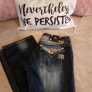 Miss Me Jean's Glitter Pockets Size 31